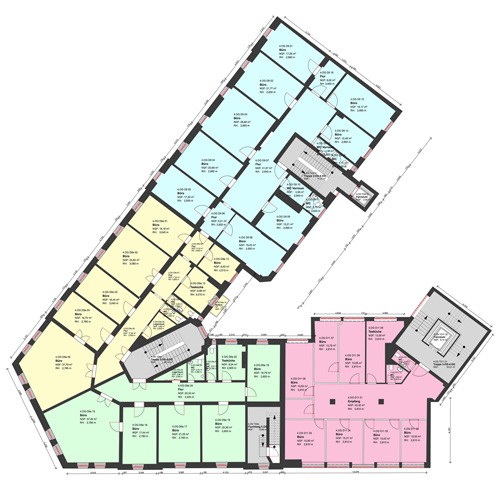 Grundriss eines Immobilienobjektes in 2D als Grundlage für die Flächenermittlung